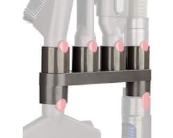 Dit accessoirerek voor wandmontage is geschikt voor Dyson stofzuigers, waaronder de modellen V15, V12, V11, V10, V8 en V7. Het is compatibel met alle accessoires, inclusief gemotoriseerde borstelkoppen.