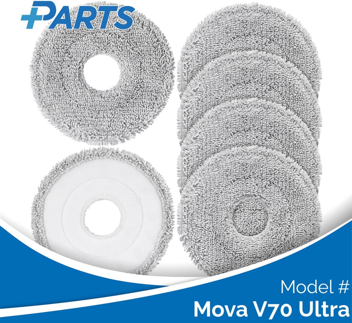 Mova V70 Ultra Dweilpads (6 Stuks, Plus.Parts® alternatief voor RMP8) — afbeelding 1