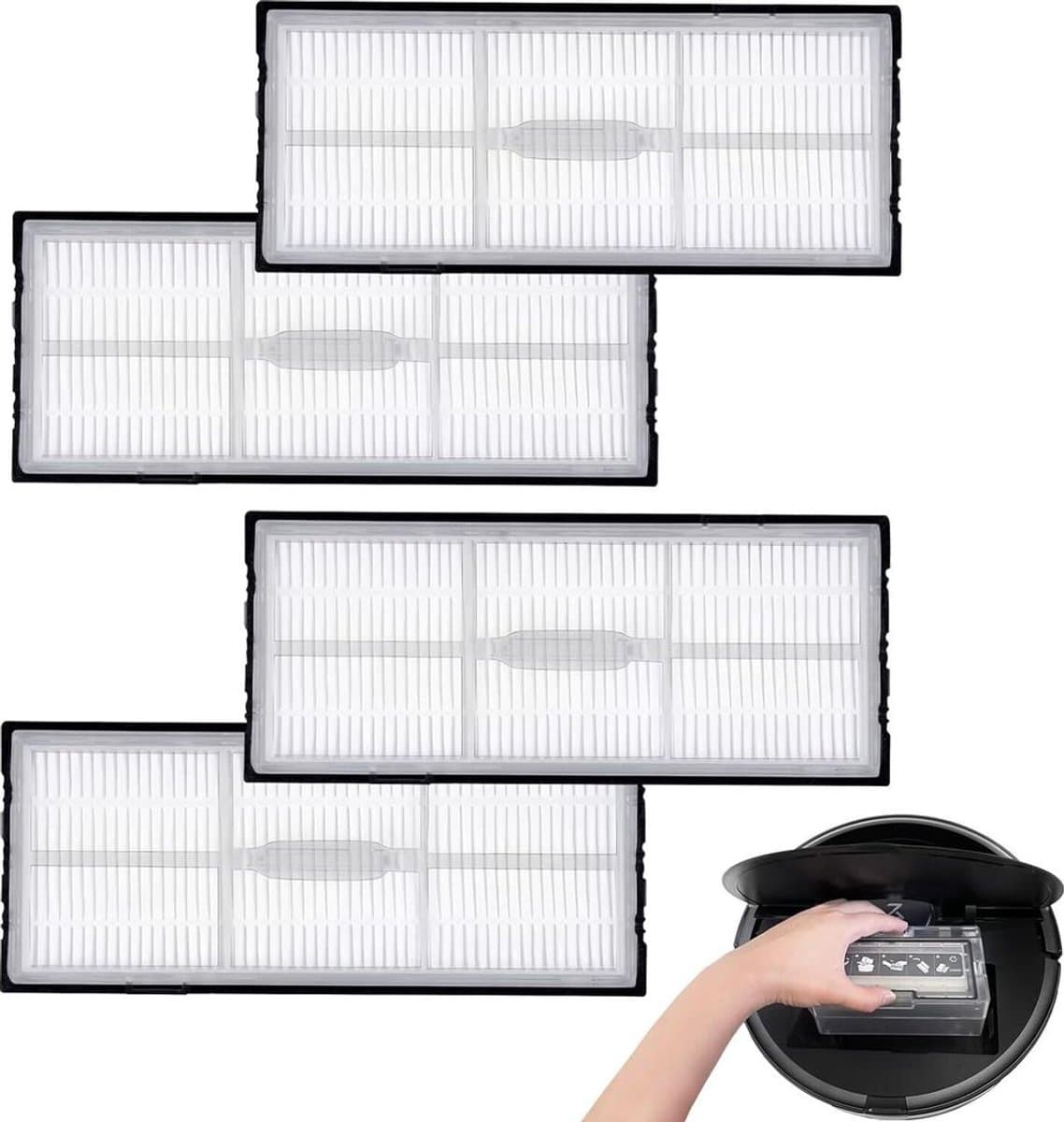 4-delige filteraccessoireset Geschikt voor Roborock S8/S8+/S8 Pro Ultra/S7/S7 Maxv/S7 Maxv Ultra/S7 Max Ultra/S7 Pro Ultra, filteraccessoireset voor robotstofzuigers, HEPA-filter G20 vervangingsonderdelen, geschikt voor robotstofzuigers. — afbeelding 1
