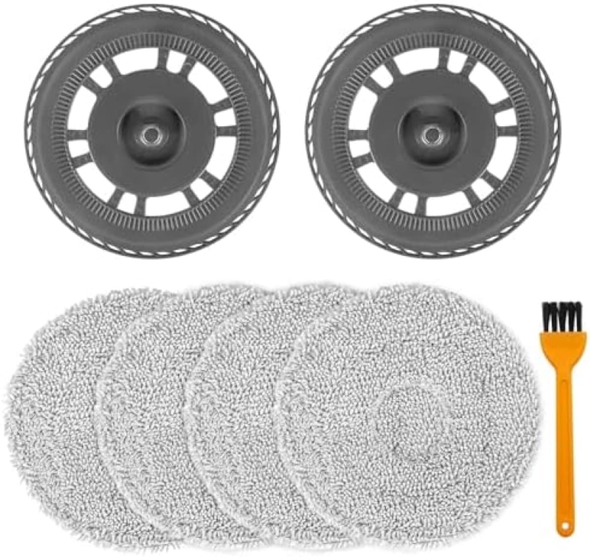4x wasbare doekjes met 2 houders geschikt voor Dreame L10S Pro Ultra Heat / L10S Ultra Gen 2 / L20 Ultra / L20 Ultra Complete / L40 Ultra / X40 Ultra / X40 Master / X30 Ultra / Mova E30 Ultra — afbeelding 1