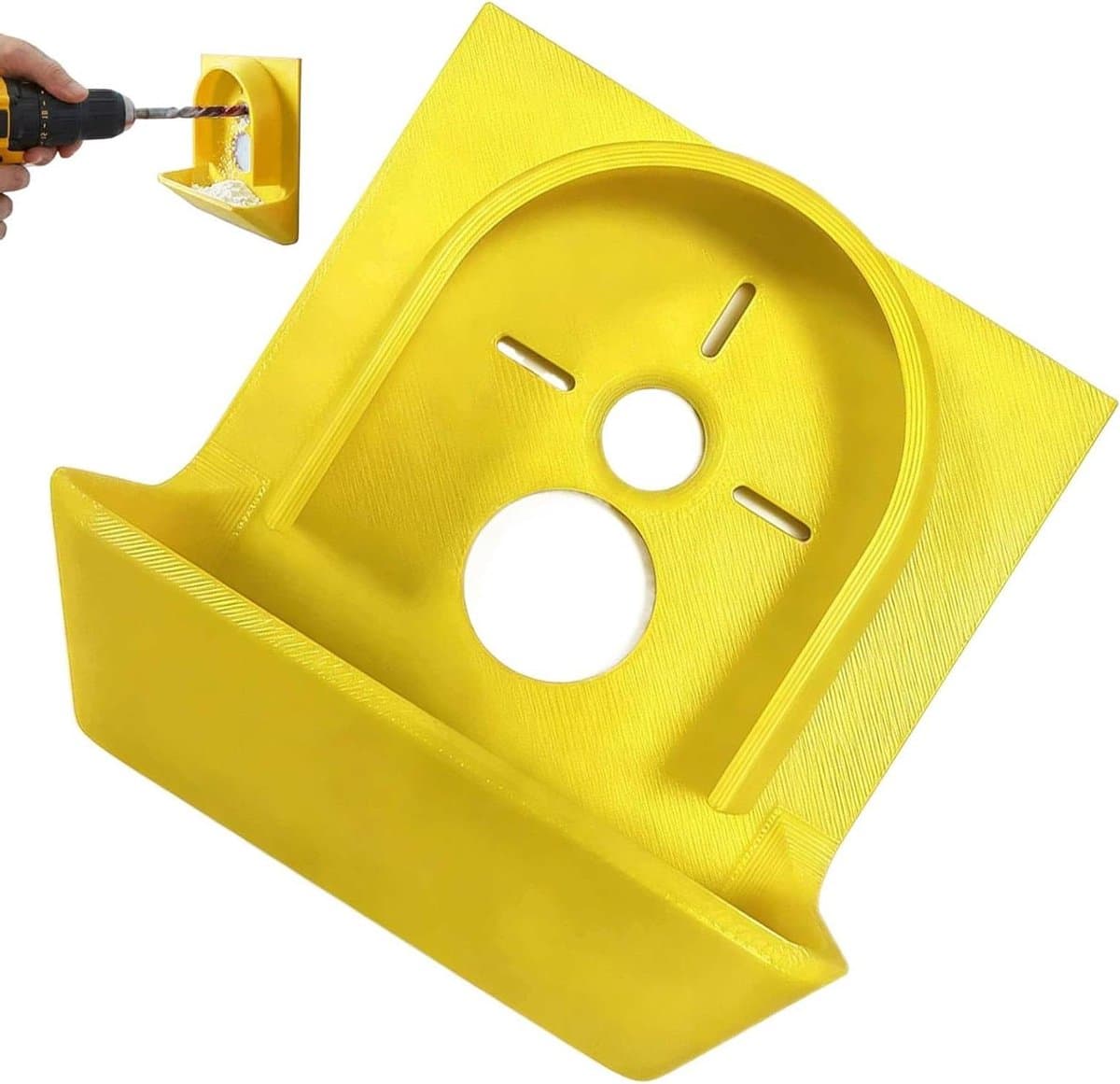 Boor Stofverzamelaar - Boorstofzuiger Hulpgereedschap - Stofvrij Boren - Snelle Installatie - 9x8x4 cm - Geel — afbeelding 1