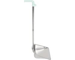 Vuilblik met Lange Steel - Stoffer en Blik - Comfortabel Schoonmaken - Roestvrij Staal - 80 cm - Zilver
