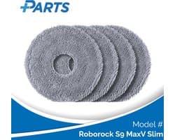 Roborock S9 MaxV Slim Dweilpads (4 Stuks, Plus.Parts® alternatief voor 8.02.0453)