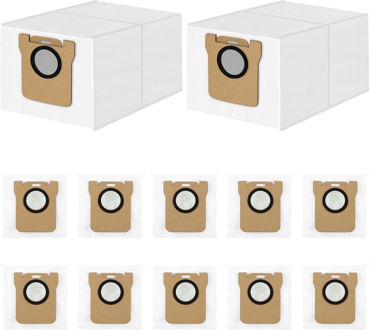12 Stuks Stofzuigerzakken voor Xiaomi X10+/X20+, X20 Pro/Max, voor Dreame L20/L10s/L10/L10s Pro/L50 Pro Ultra, L20 Ultra/X40/X50 Ultra Complete Stofzuiger, 3 Grote Capaciteit Stofzakken Vervanging — afbeelding 1