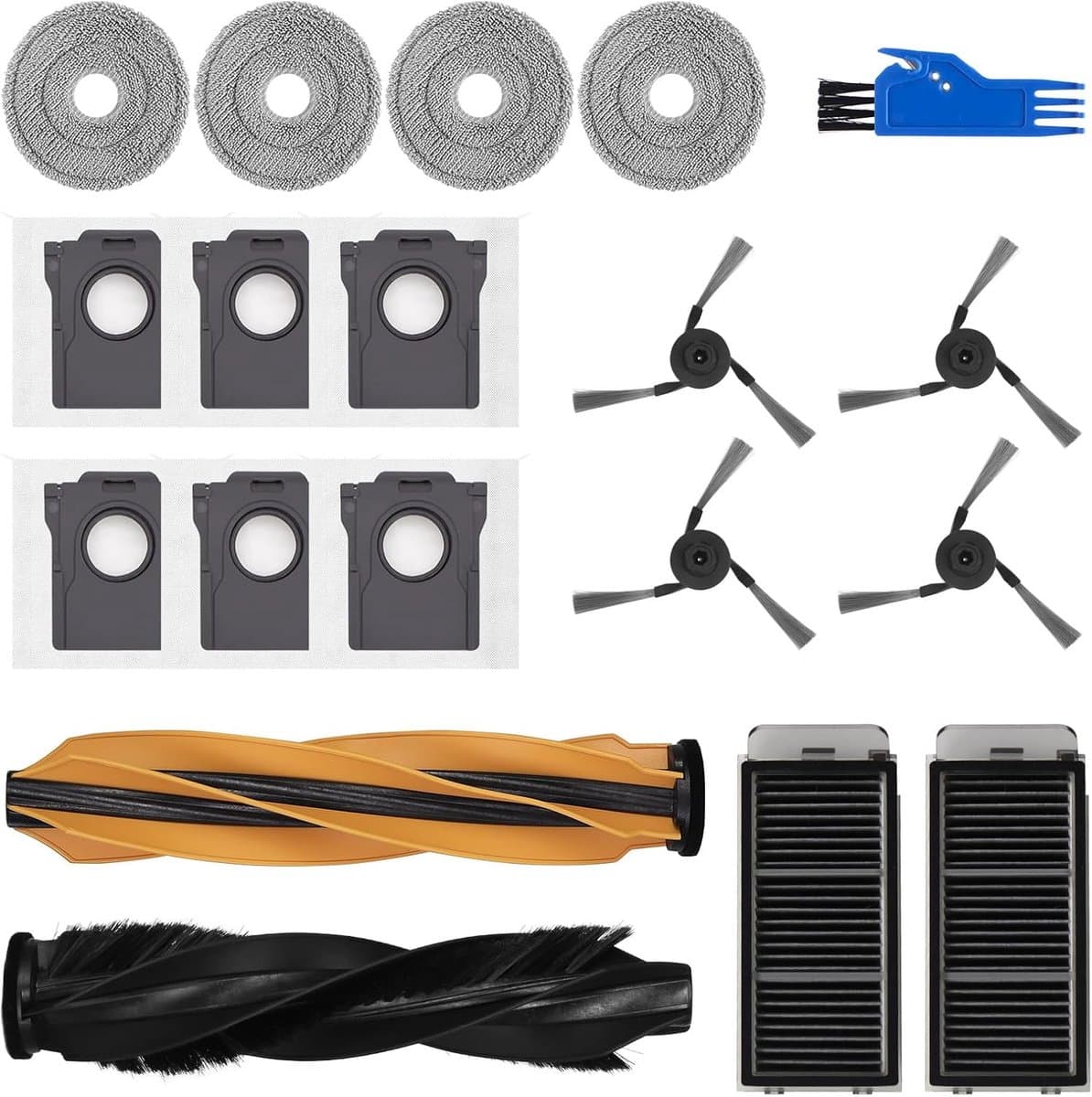 Accessoire Vervanging gescht voor Dreame X50 Ultra Complete / L50 Ultra Robotstofzuiger, 1 Hoofdborstel, 2 Filters, 4 Zijborstels, 4 Dweildoeken, 6 Stofzakken — afbeelding 1