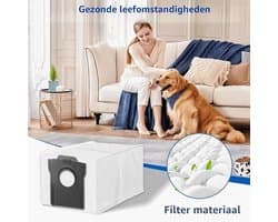 10 Stofzuigerzakken voor Dreame L40s Pro Ultra, L50/L40 Ultra AE, X30 Ultra - Vervangende Stofzakken voor Robotstofzuiger, Wit Non-Woven met Zwarte Connector