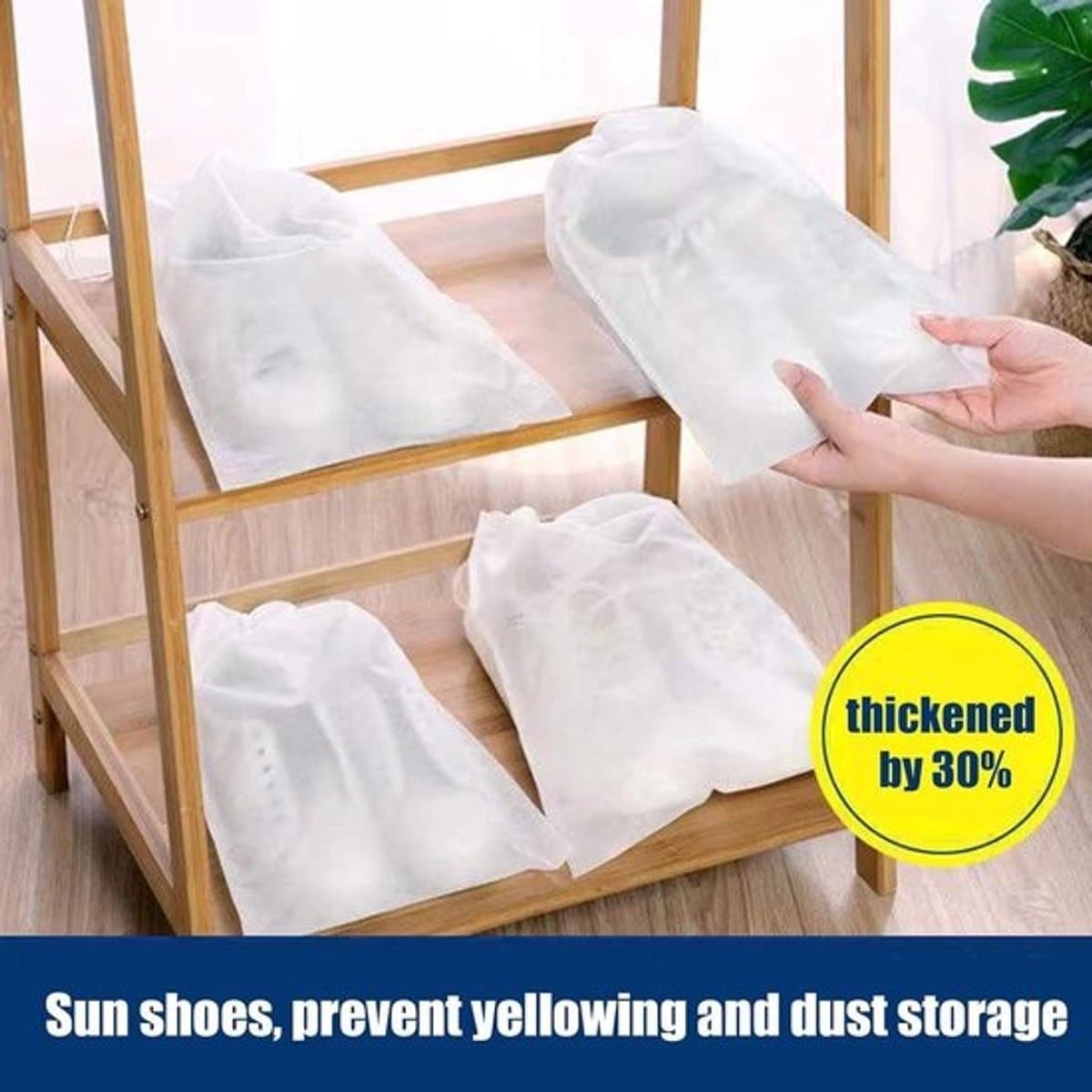 50 Stuks Stofzakken voor Schoenen met Trekkoord - Reistas Organizers — afbeelding 1