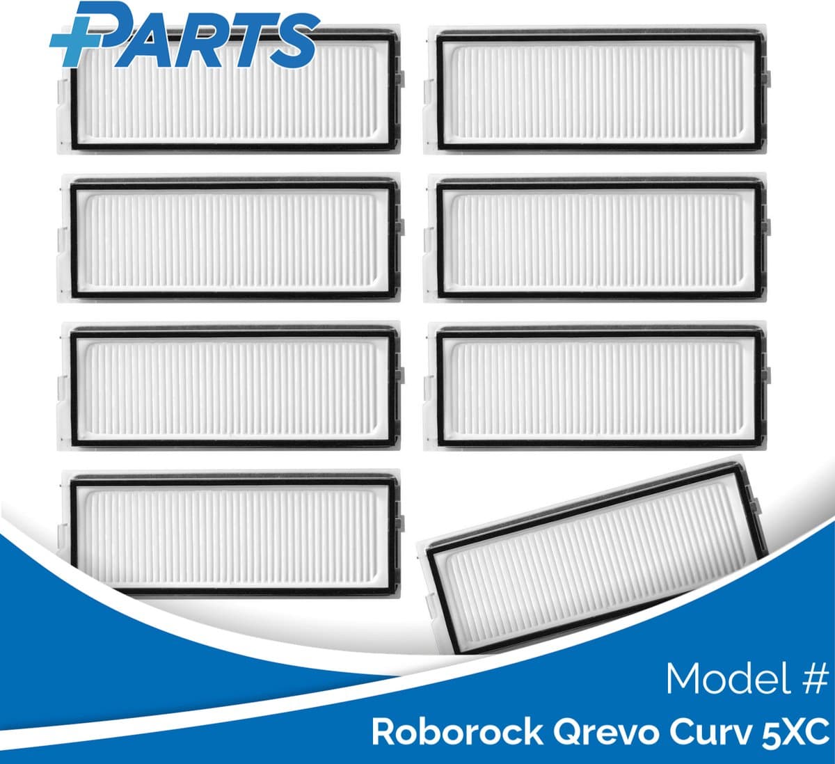 Roborock Qrevo Curv 5XC Filters (8 Stuks, Plus.Parts® alternatief voor 8.02.0296) — afbeelding 1