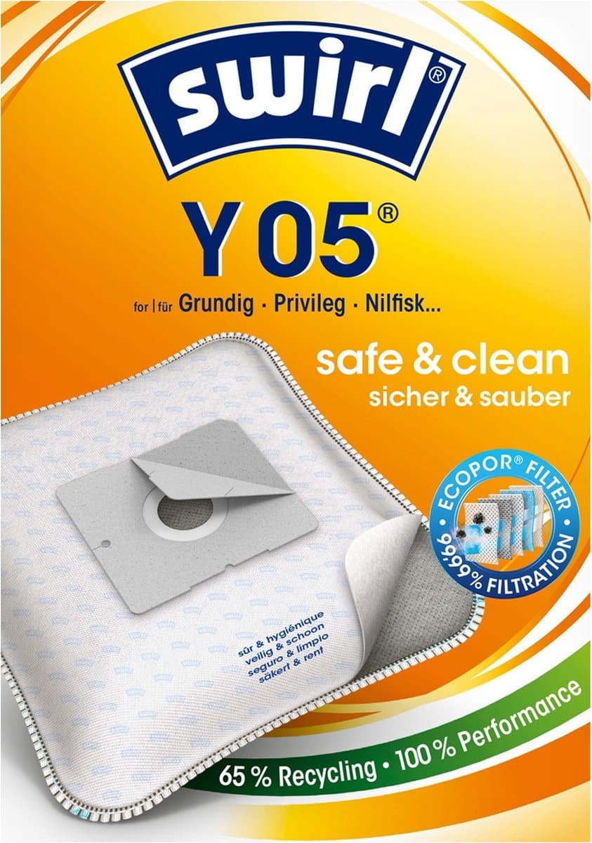 SWIRL - Stofzuigerzak Y05-10 stofzakken + 2 filters + 2 deo - geschikt voor stofzuigers van AEG, Electrolux, Nilfisk en Zanussi — afbeelding 1