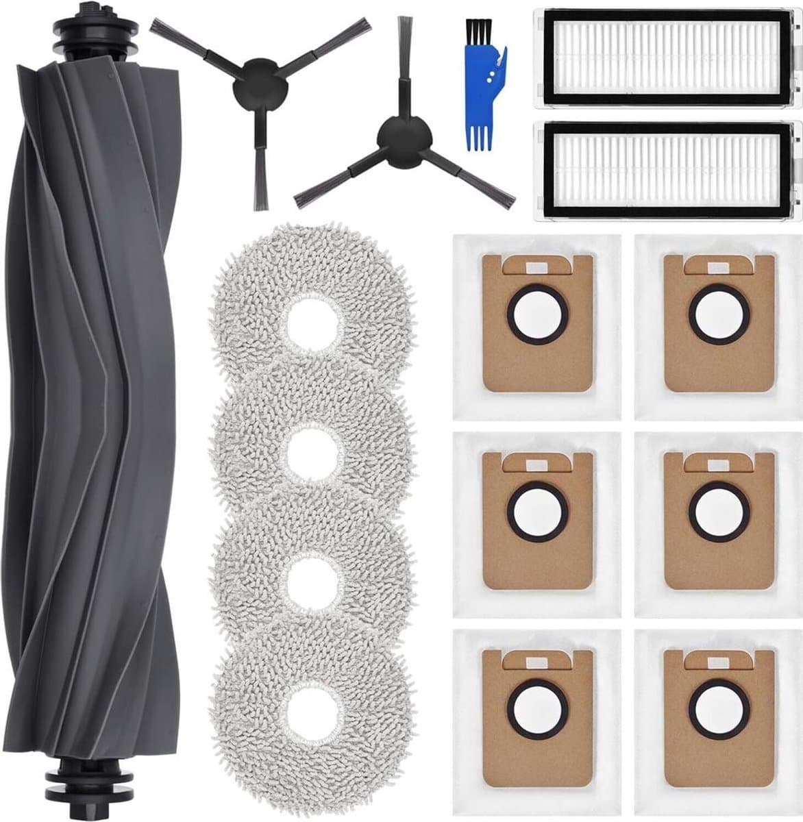 Complete accessoire set Geschikt voor Dreame L20 Ultra: 4 dweilpads, 6 stofzakken, 1 hoofdborstel, 2 filters, 2 zijborstels + reservezak. — afbeelding 1