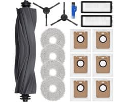 Complete accessoire set Geschikt voor Dreame L20 Ultra: 4 dweilpads, 6 stofzakken, 1 hoofdborstel, 2 filters, 2 zijborstels + reservezak.