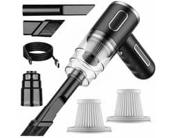 Wishdor Draadloze Handstofzuiger & Kruimeldief - 29.000 Pa - Dubbele Motor - Nat & Droog Gebruik - Inclusief Accessoires - Zwart