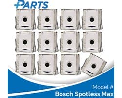 Bosch Spotless Max Stofzakken (12 Stuks, Plus.Parts® alternatief voor BHZRDBAB)