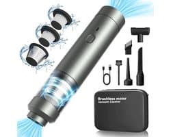 Draadloze Handstofzuiger - Mini Stofzuiger - Auto Interieur Reinigen - 4-in-1 Multifunctioneel - 23 Kpa Zuigkracht - Zilver