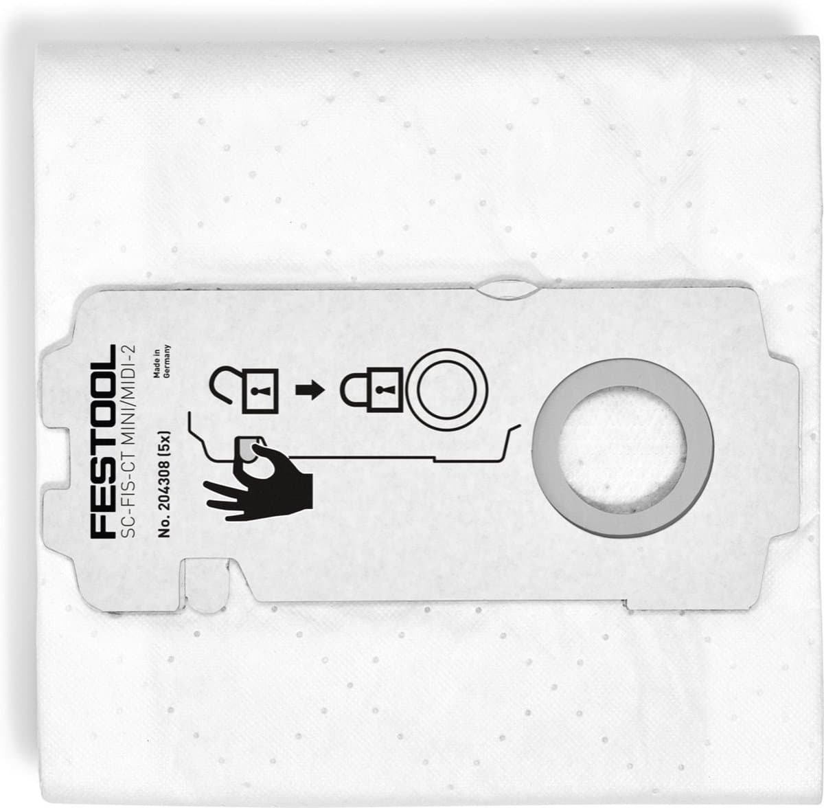 Festool SELFCLEAN filterzak SC-FIS-CT MINI/MIDI-2/10 ( 204308 ) voor CT MINI en CT MIDI vanaf bouwjaar 2019 10 stuks — afbeelding 1