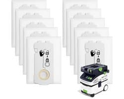 Set van 10 filterzakken geschikt voor 204308 CT Mini/Midi -2/5 – vervangende filterzakken voor stofzuigers