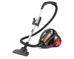 Stofzuiger zonder zak - Cilinderstofzuiger - Efficiënt schoonmaken - 99.9% stofabsorptie - 2 liter - Rood