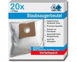 SnelShoppen - 20 Stuks Stofzuigerzakken Geschikt voor Severin en ALDI Quigg - Multi-laags Vlies - Uitstekende Filterprestaties - Snow White - Voor BC