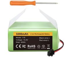ElegaTech Batterij Geschikt voor RoboVac 11, 11S, 11S Max, 12, 15C Max, 30C Max, 35X & DEEBOT N79S - Vervangende Accu 14.4V 3200 mAh Geschikt voor Automatische Robovac Stofzuigers