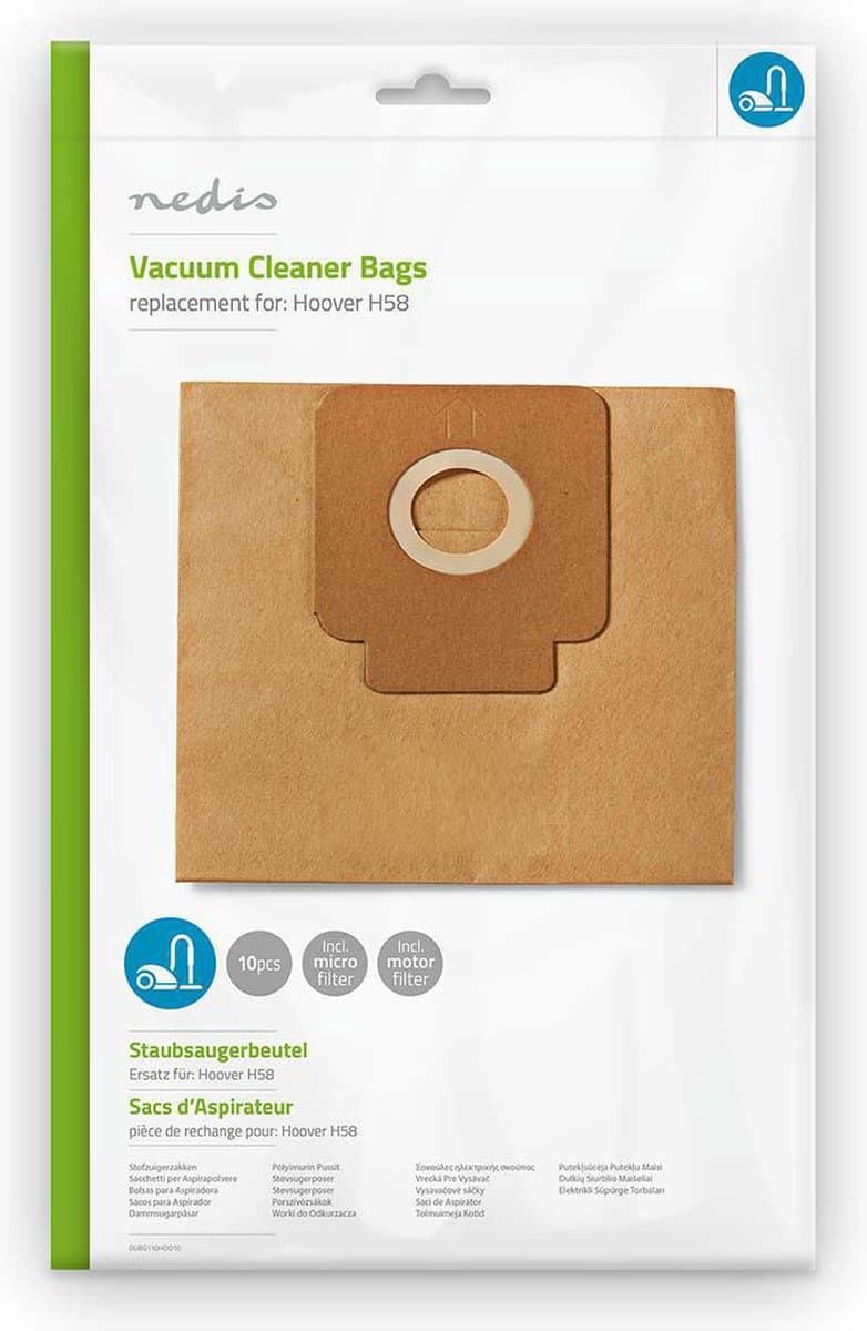 Nedis Stofzuigerzak - 10 Stuks - Papier - Meest verkocht voor: Hoover H58 - Bruin — afbeelding 1
