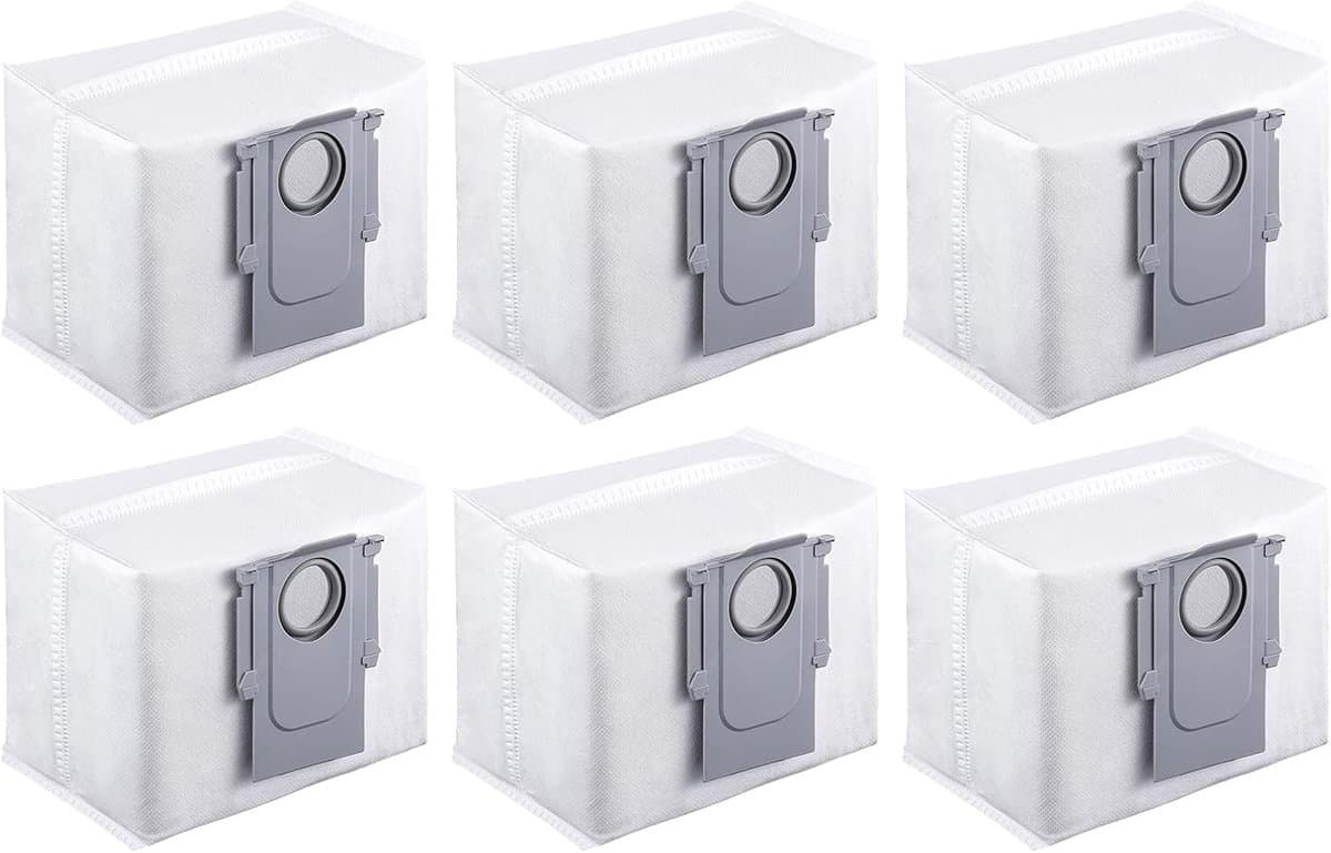 Accessoires voor robotstofzuigers - Vacuümzakken voor automatisch legen van de basisstation - Geschikt voor Roborock Q7+ Q7 Max Ultra Wegwerpstofzakken - Set van 6 stuks — afbeelding 1