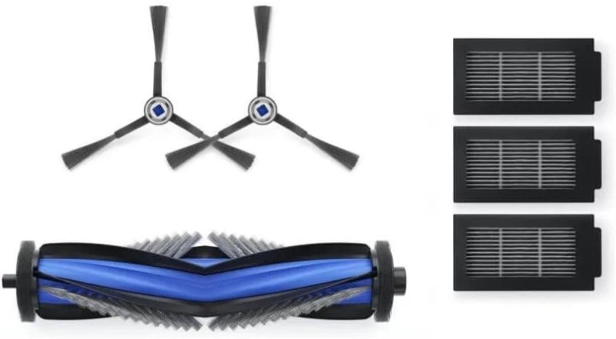 ECOVACS - DEEBOT T50 familie - Standard Service Kit - Inhoud: 1x Hoofdborstel (rubber) 2x Zijborstels (wit) 3x Antibacteriële Filters — afbeelding 1