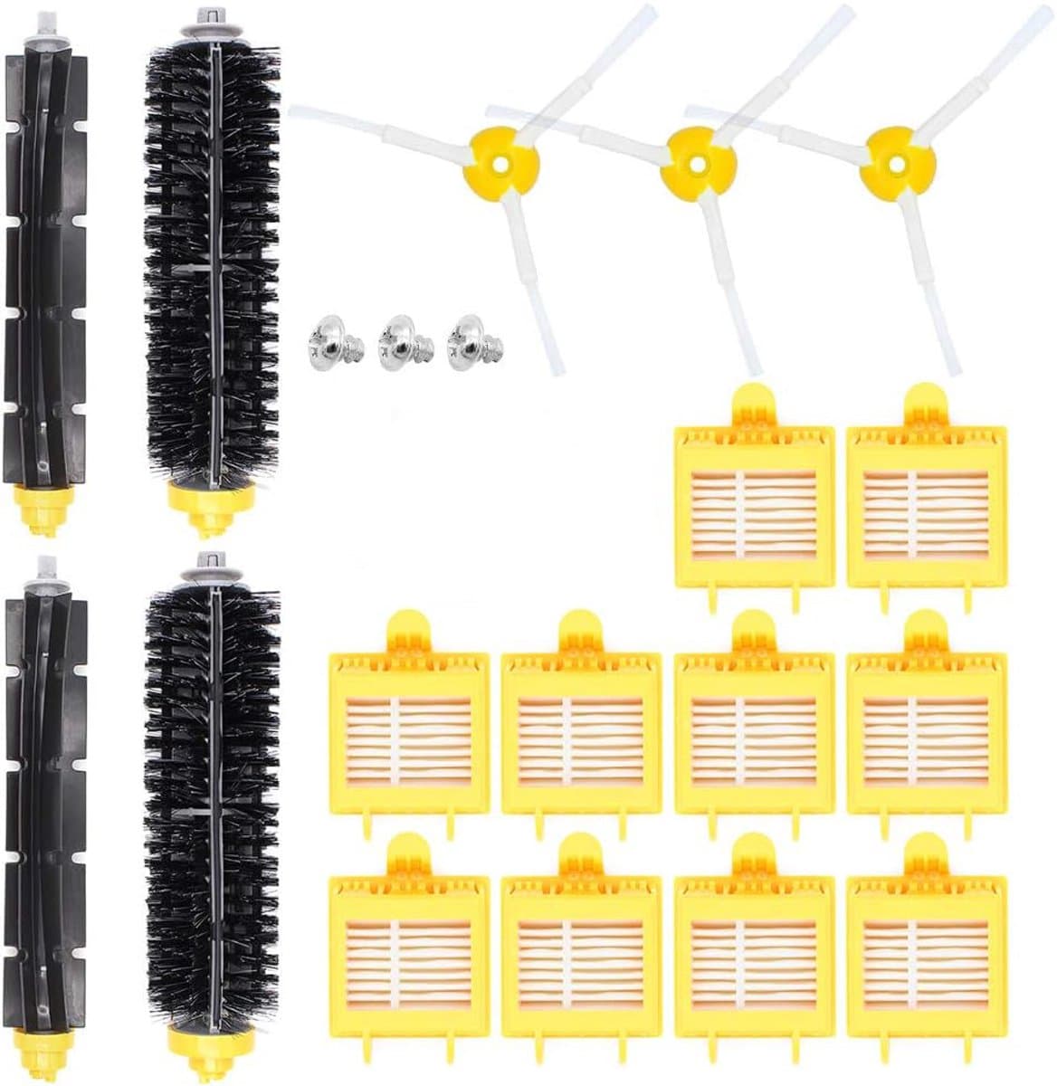 Accessoire Geschikt voor iRobot Roomba 700 Series 760 770 780 790 Stofzuiger Reserveonderdeel Reserve Borstels Kit met 10 Filters 3 zijborstels 2 borstelborstels 2 flexibele klopperborstels — afbeelding 1