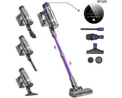 RFWR® Draadloze Stofzuiger 45000 Pa - 580 W met Touchscreen en 8-in-1 Functionaliteit
