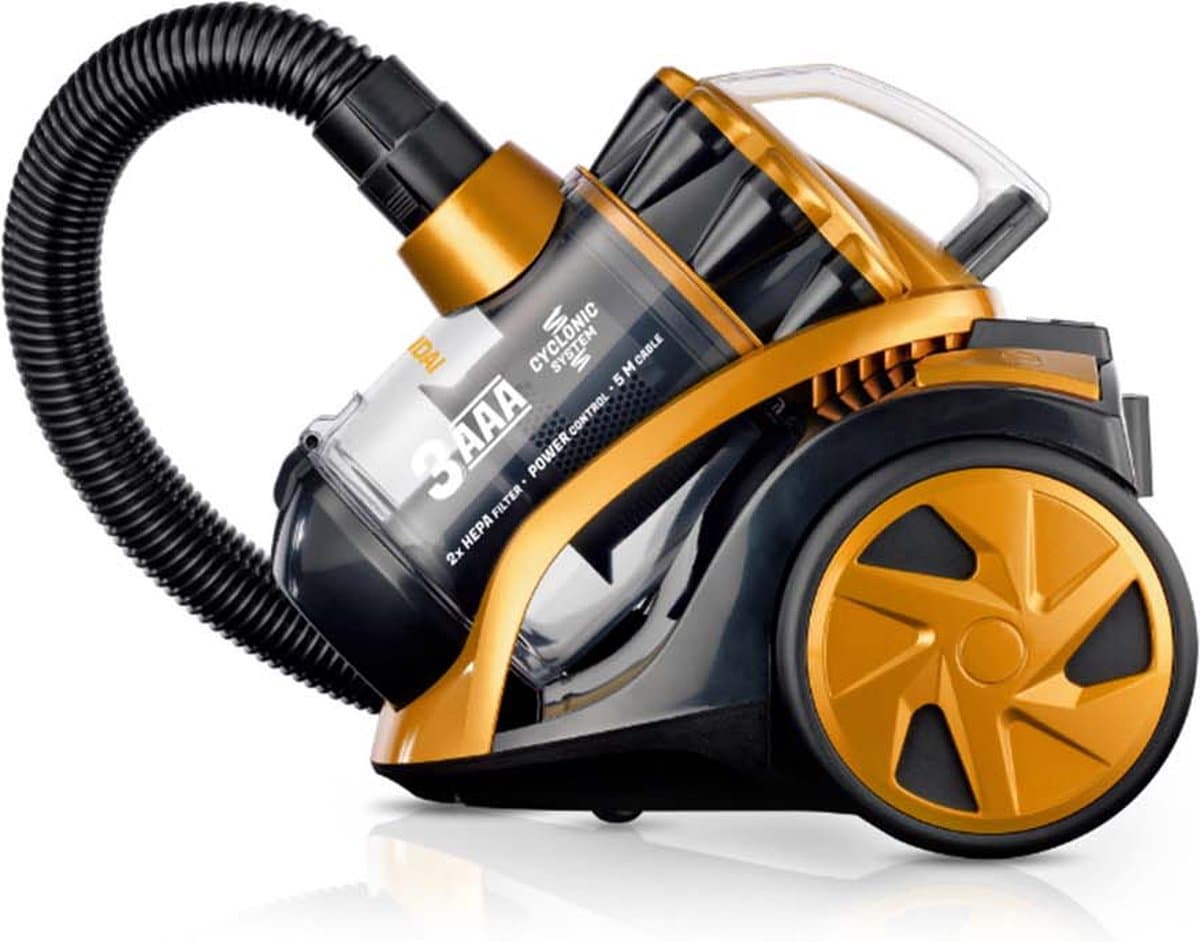 Hyundai Stofzuiger zakloos – Cycloon stofzuiger 800W – Geel/Zwart — afbeelding 1