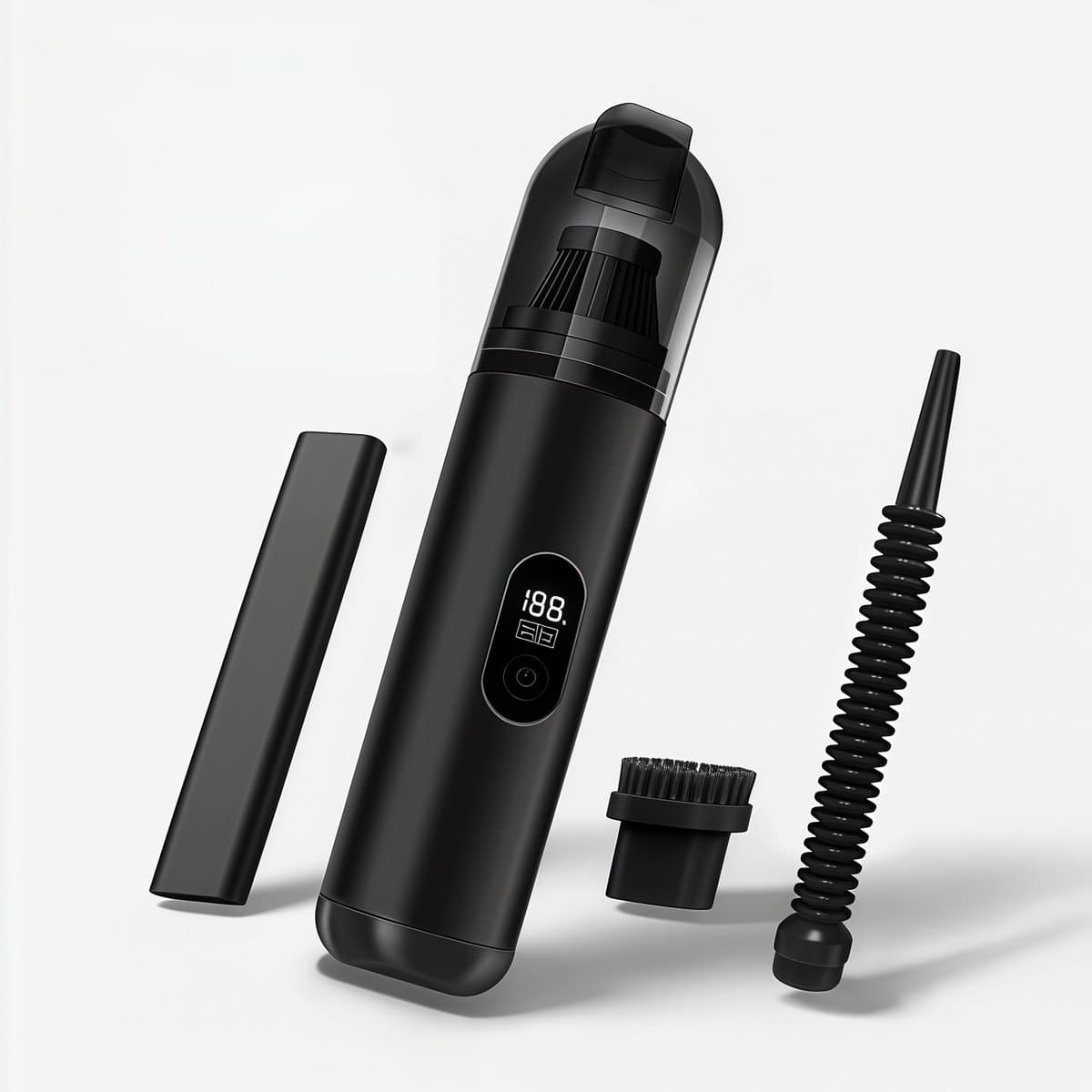 Handstofzuiger - Handstofzuiger draadloos - Mini stofzuiger -Draadloze stofzuiger - Kruimeldief - 3 opzetstukken - Dubbele zuig- en opblaasstand - 2600mAh accu - Geluidsarm ABS-behuizing - Thuis - Auto - Draagbaar - Oplaadbaar - Zwart — afbeelding 1