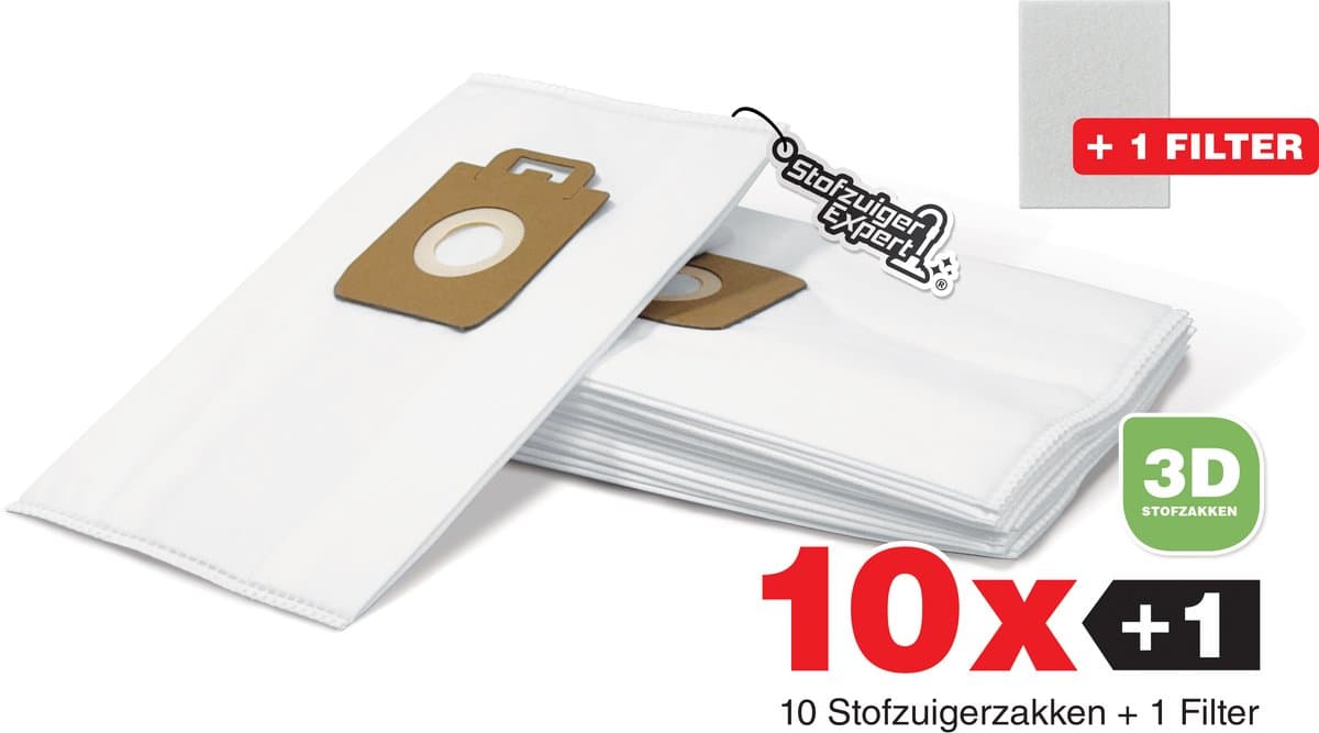 10x Nilfisk Stofzuigerzakken King / Extreme - Duurzaam Karton Zonder Plastic - 3D Stofzakken + Hygiëne filter - Premium kwaliteit - Multi lagen - Anti Allergie - Geschikt voor o.a. King, Extreme, Power en Elite Series — afbeelding 1