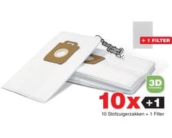 10x Nilfisk Stofzuigerzakken King / Extreme - Duurzaam Karton Zonder Plastic - 3D Stofzakken + Hygiëne filter - Premium kwaliteit - Multi lagen - Anti Allergie - Geschikt voor o.a. King, Extreme, Power en Elite Series