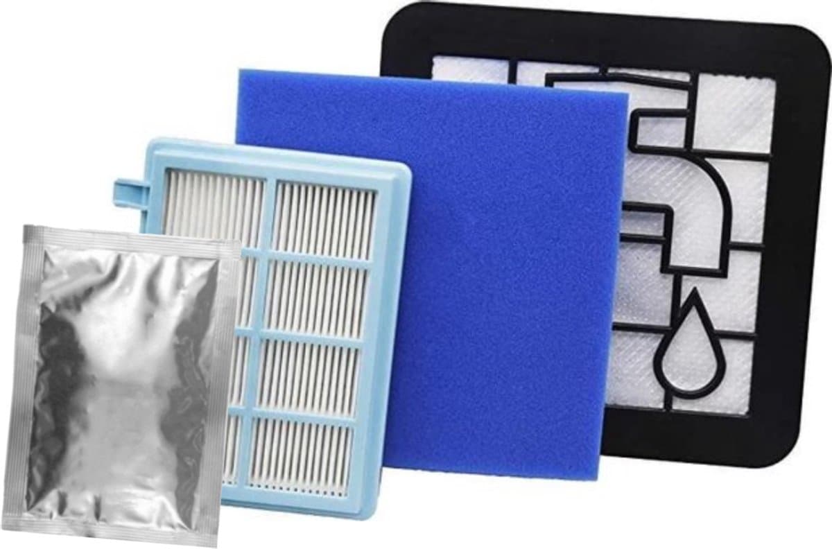 Filter set geschikt voor Philips PowerPro Compact & Power Pro Active en City stofzuiger FC8010/01 FC8010/02 - Inclusief bloemen geurkorrels - Motor & Uitblaas filter — afbeelding 1