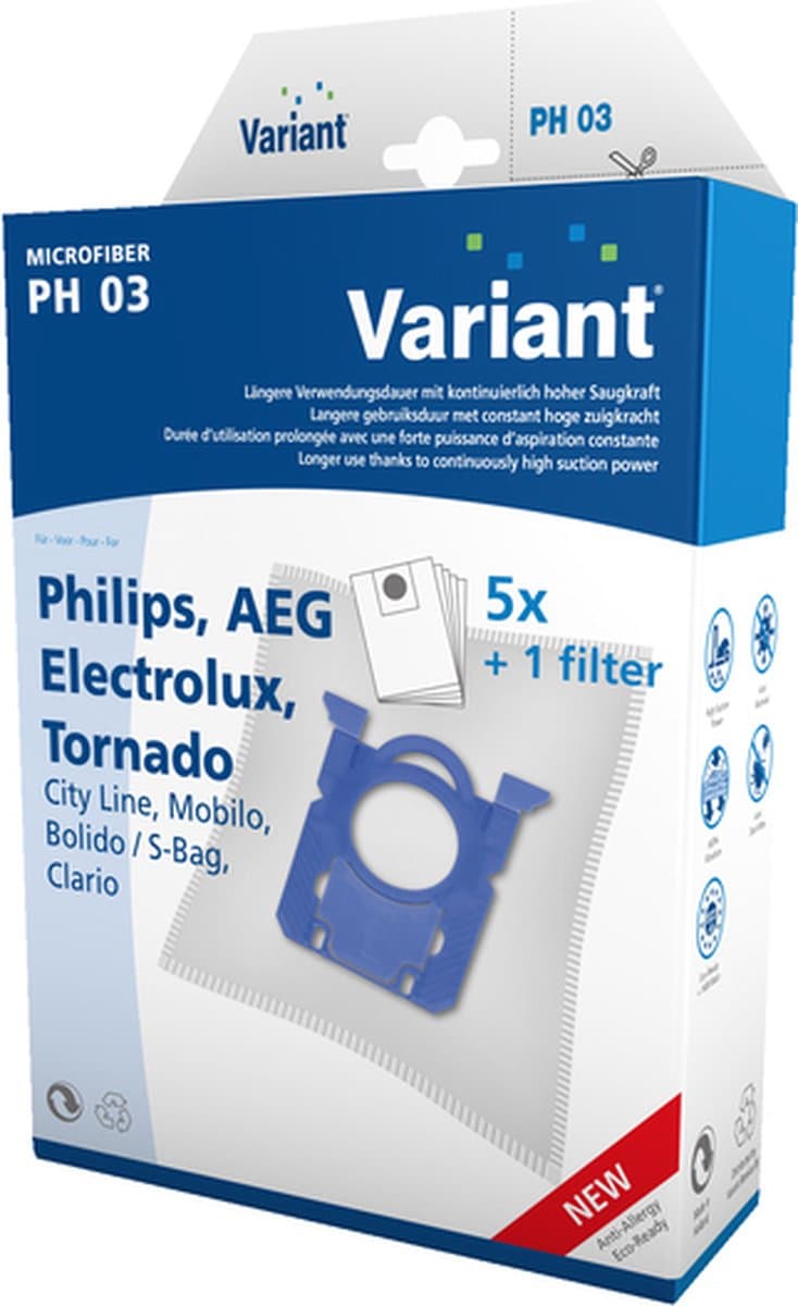 Philips AEG Electrolux Tornado Variant PH03 - Stofzuigerzakken — afbeelding 1