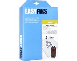 Easyfiks M13 stofzuigerzakken geschikt voor Miele FJM - 5 stuks + 1 filter - voor Cat & Dog - Black Pearl - Black Diamond - Electronic 1800 - Complete C1 - Compact C1 - Compact C2