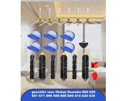 Accessoires geschikt voor iRobot Roomba 600 650 651 671 696 698 605 606 614 620 630 serie: 2 sets rollerborstels als reserveonderdelen