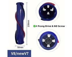Vervangende Opzetborstel Geschikt voor Dyson V8 – Carbonvezel Rollerborstel – Compatibel met Dyson V8 en Nieuwe V7 Draadloze Stofzuigers – Accessoire voor Optimale Schoonmaak
