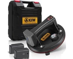 Met 2 x accu & manometer, elektrische zuigkracht max. 300 kg, zelfzuigende glaslifter 8 inch vacuüm sterke zuignap voor zwaar glas, tegels, ijzeren plaat, zuignappen voor materiaaltransport
