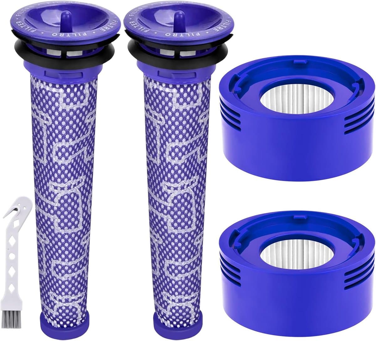 V7 V8-filtervervanging geschikt voor Dyson V7 V8 - Filter set - 2 HEPA-naffilters + 2 voorfilters, onderdeel 965661-01 & 967478-01 — afbeelding 1