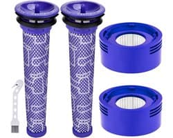 V7 V8-filtervervanging geschikt voor Dyson V7 V8 - Filter set - 2 HEPA-naffilters + 2 voorfilters, onderdeel 965661-01 & 967478-01