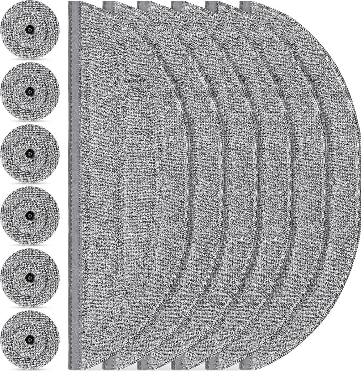 Set van 12 dweildoeken voor Roborock S8 MaxV Ultra robotstofzuiger, 6 dweilen en 6 zijwisser, zilverionen microvezel VibraRise 3.0 dweilsysteem, accessoires — afbeelding 1