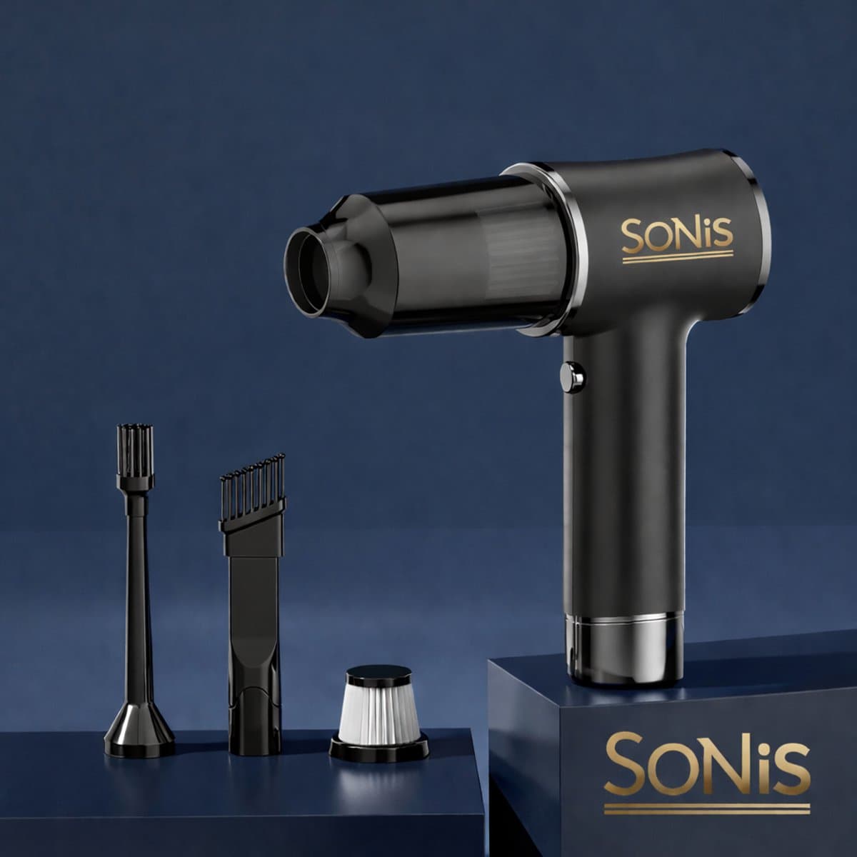SoNis Mini Stofzuiger Draadloos – Auto - Kantoor - Kruimeldief compact & Oplaadbaar – Handstofzuiger - Inclusief 3 Opzetstukken – HEPA-Filter – Compressor handig voor ballonen , zwembandjes etc. — afbeelding 1