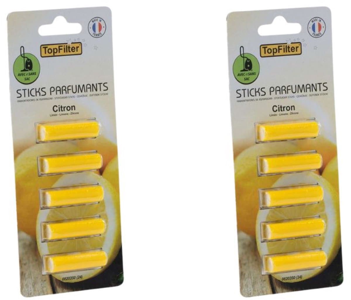 Set van 10 geursticks voor stofzuiger met citroengeur TopFilter — afbeelding 1