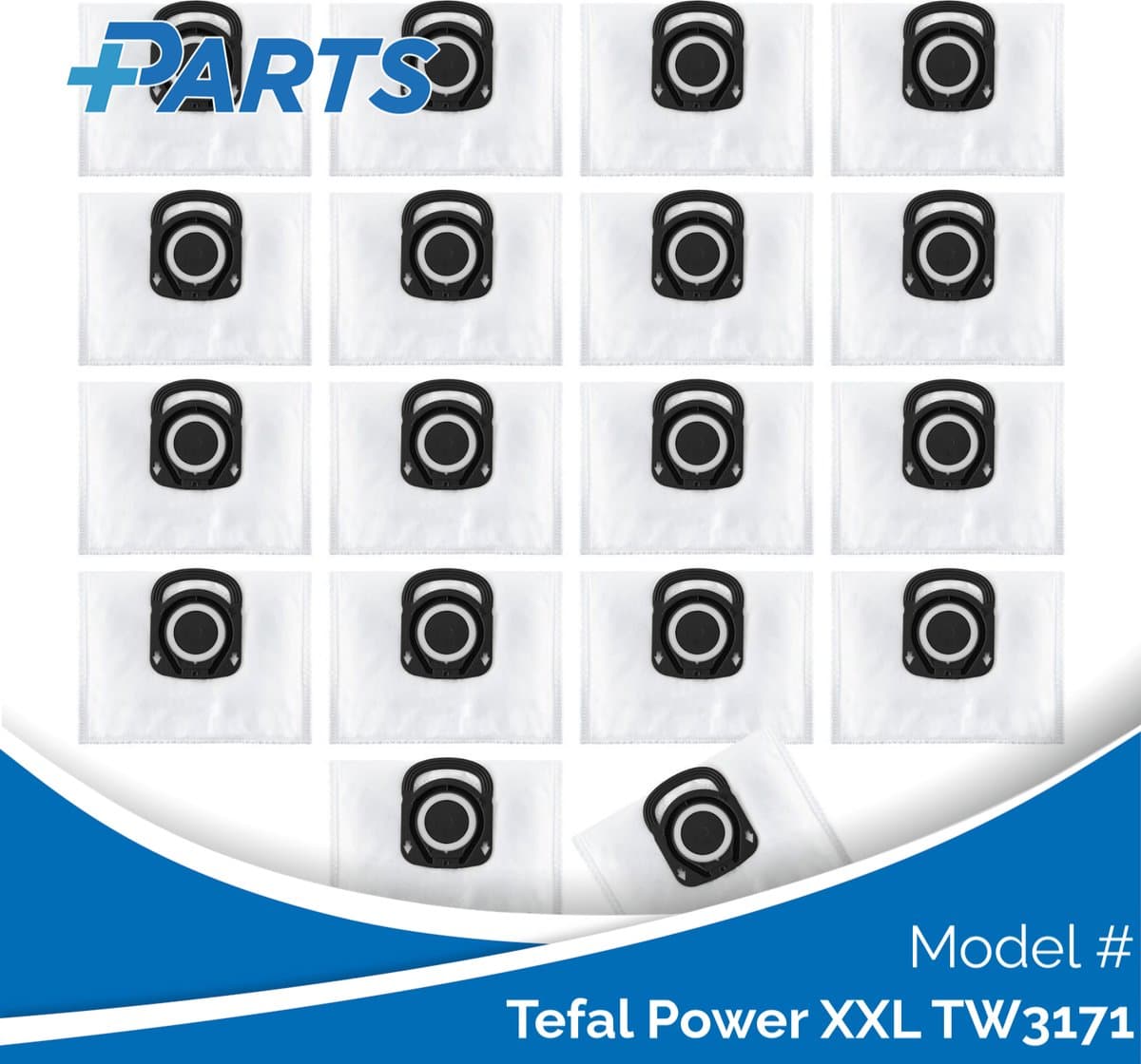 Tefal Power XXL TW3171 Stofzakken (18 Stuks, Plus.Parts® alternatief voor ZR200540) — afbeelding 1