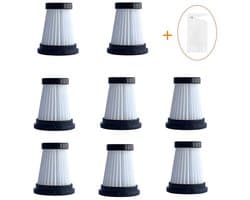 HEPA Filter - 8 Stuks - Geschikt voor Moosoo K12 K12 PRO K13 - Stofzuigerfilter - Stofzuiger Accessoires - Vervanging Filter - Voor Handheld Draadloze Stofzuiger - Met Filterborstel