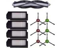 11-delige Vervangingsonderdelenset voor Neutop, gescht voor Ecovacs Deebot X1 Plus, X1 Turbo, X1 Omni, T10 Plus, T10 Omni - Inclusief 1 Rolborstel, 4 Filterzakken, 6 Zijborstels - Kunststof Materiaal - Stofzuiger Accessoires