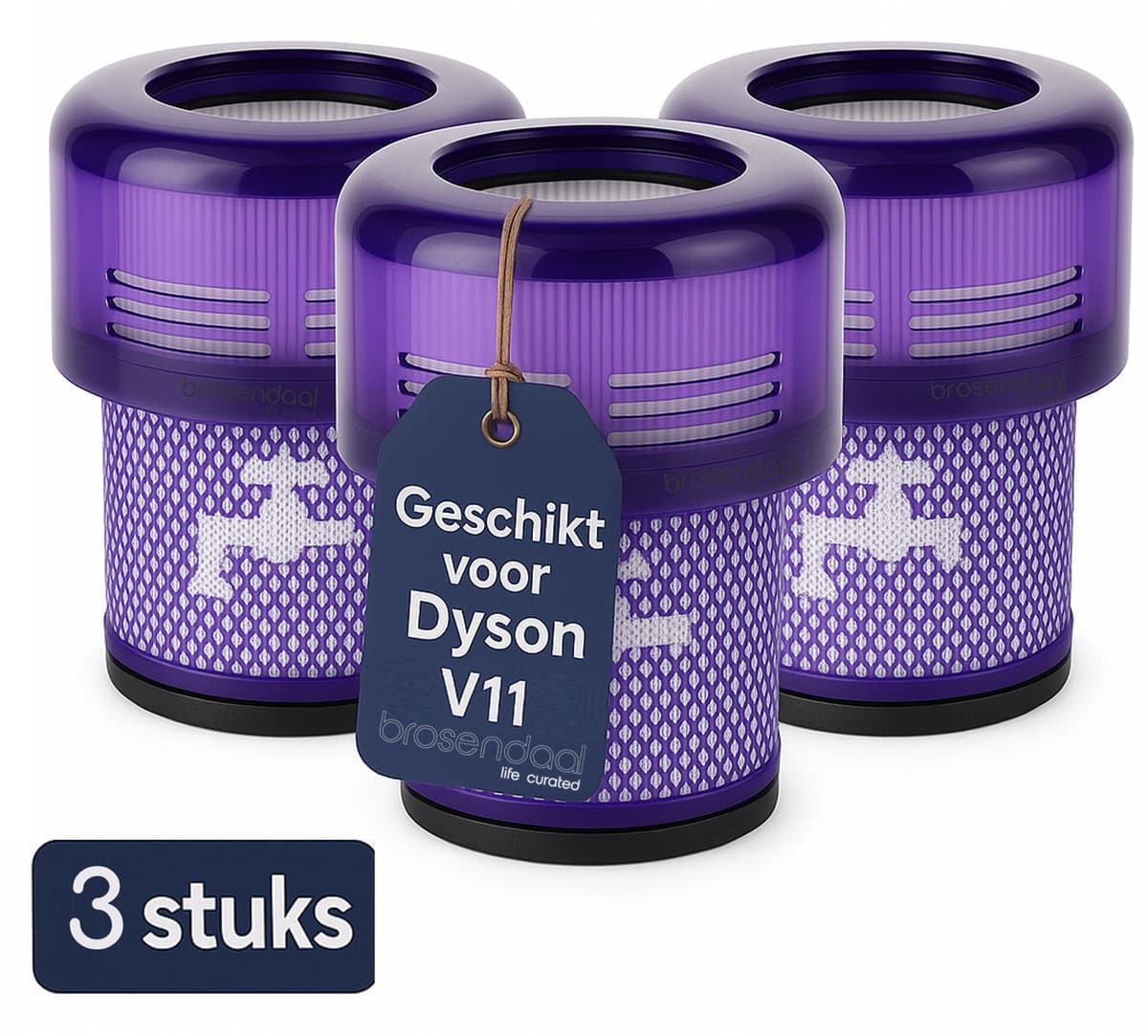Brosendaal Filter geschikt voor Dyson V11 - Geschikt voor alle V11 modellen - SV14 | SV15 | SV17 | SV28 - Wasbaar en Herbruikbaar - 3 stuks — afbeelding 1
