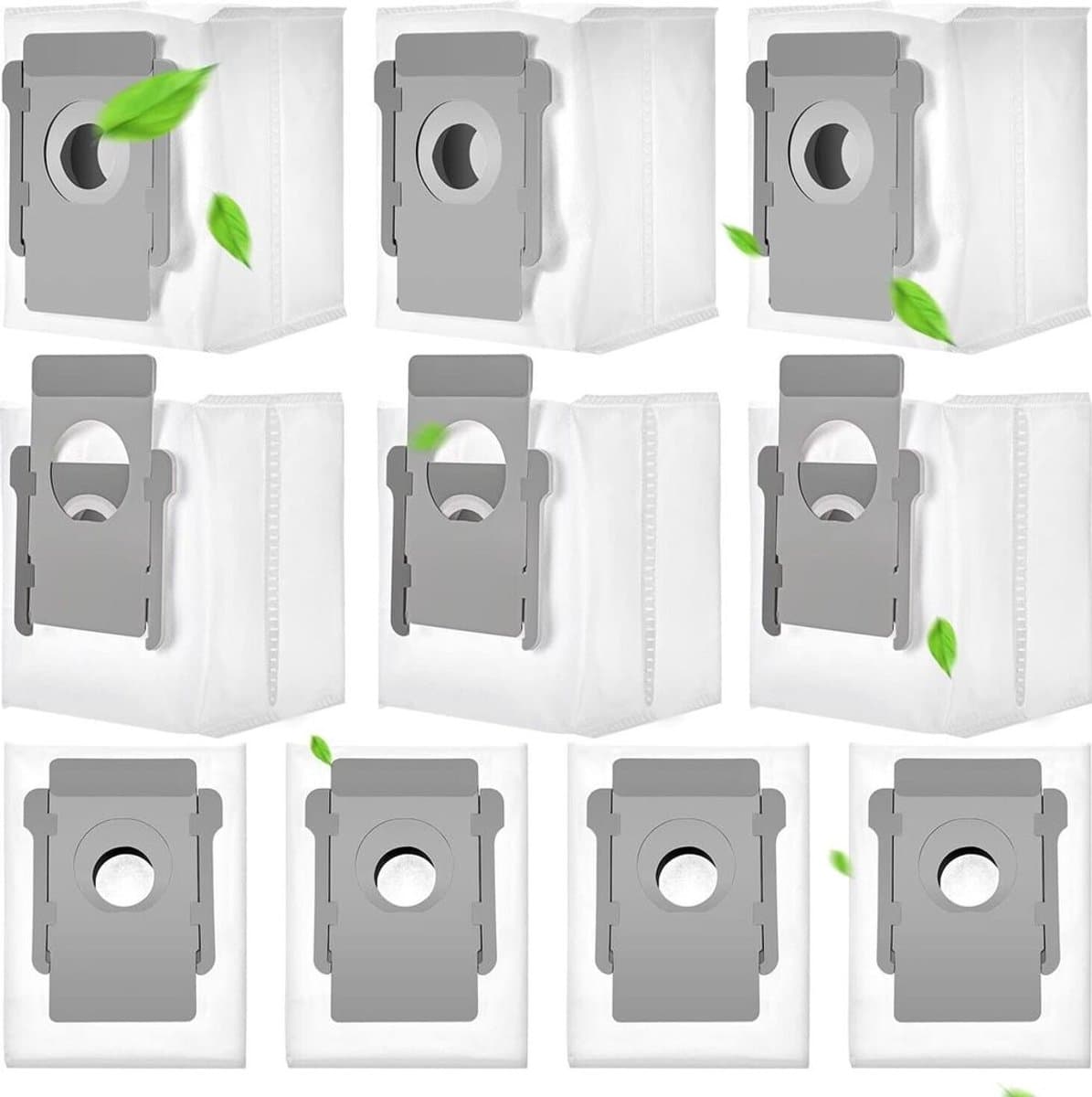 Tien stofzuigerzakken geschikt voor de iRobot Roomba i7, i7+, i7Plus, i8, i8+, i3, i3+, i4, i4+, i6, i6+, j7, j7+, s9, s9+ en s9Plus. Vervangende stofzak voor het reinigingsstation van de iRobot robotstofzuigers. — afbeelding 1