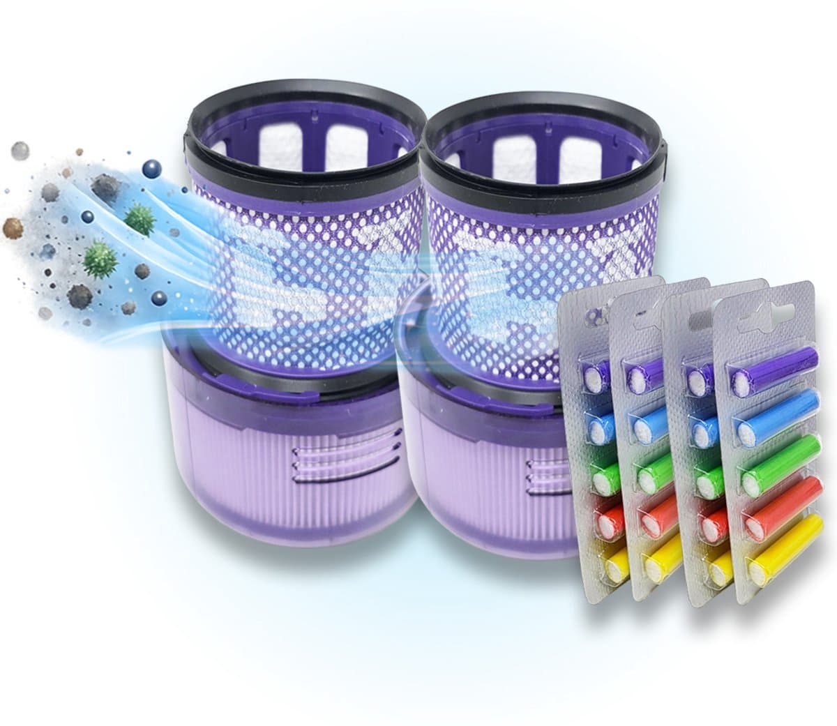 2 Stuks Premium wasbare filters geschikt voor Dyson v11 v15 - SV14 SV15 SV17 SV22 SV28 SV47 +20x geurstaafjes vervangt: #970013-02 #97001302 — afbeelding 1