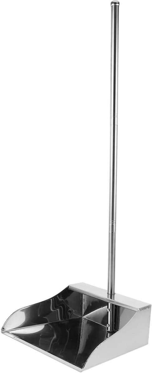 Stofblik met steel - Veegblik metaal - Efficiënt opruimen - Duurzaam roestvrij staal - 70 cm lengte - Zilver — afbeelding 1
